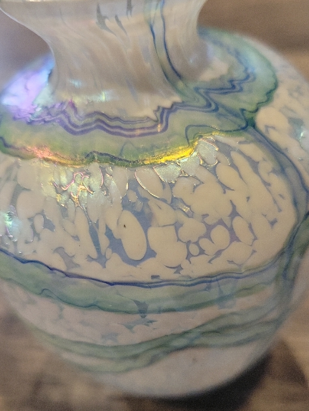 Handmade Glass Italian Perfume Bottle W/ Flower Stopper,Perfect Cond. - Picture 8 of 8